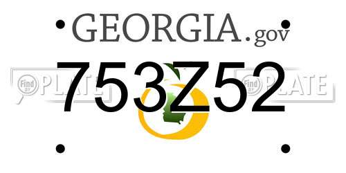 753Z52 Georgia License Plate