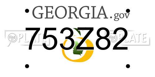 753Z82 Georgia License Plate