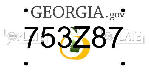 753Z87 Georgia License Plate