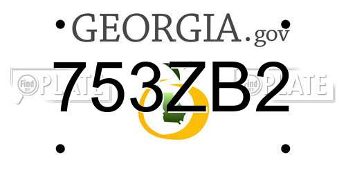 753ZB2 Georgia License Plate