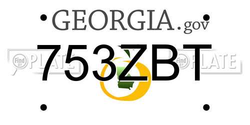 753ZBT Georgia License Plate