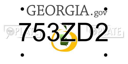 753ZD2 Georgia License Plate