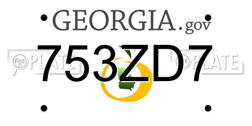 753ZD7 Georgia License Plate