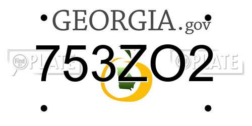 753ZO2 Georgia License Plate