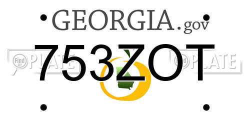 753ZOT Georgia License Plate