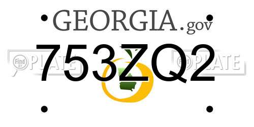 753ZQ2 Georgia License Plate
