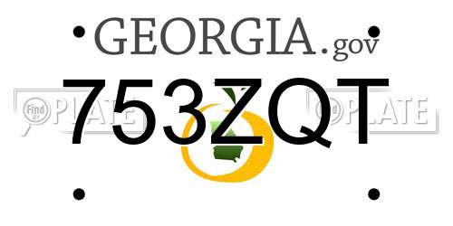 753ZQT Georgia License Plate
