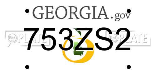 753ZS2 Georgia License Plate