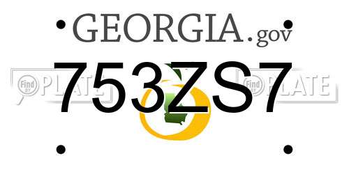 753ZS7 Georgia License Plate