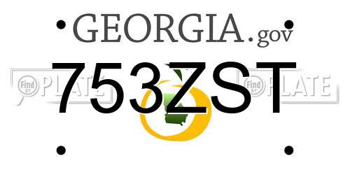 753ZST Georgia License Plate