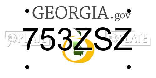 753ZSZ Georgia License Plate