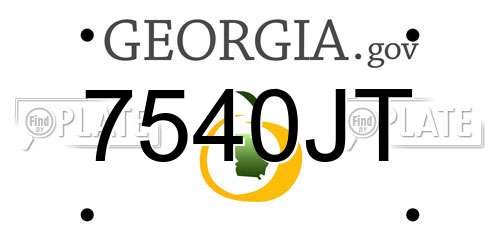 7540JT Georgia License Plate