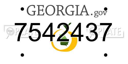 7542437 Georgia License Plate