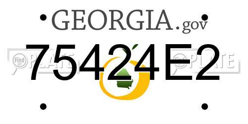 75424E2 Georgia License Plate