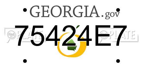 75424E7 Georgia License Plate