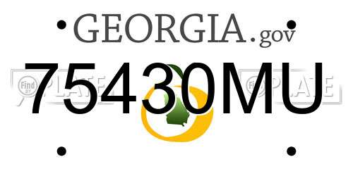 75430MU Georgia License Plate