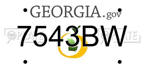 7543BW Georgia License Plate