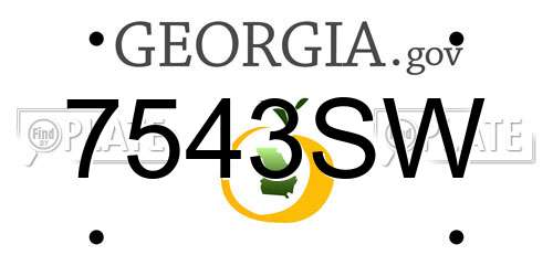 7543SW Georgia License Plate