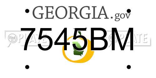 7545BM Georgia License Plate