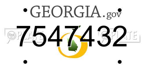 7547432 Georgia License Plate