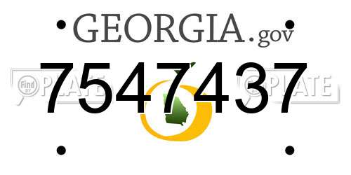 7547437 Georgia License Plate