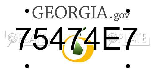 75474E7 Georgia License Plate
