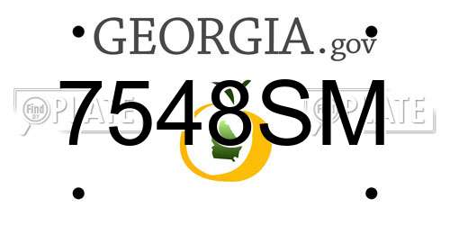 7548SM Georgia License Plate