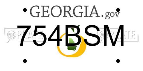 754BSM Georgia License Plate