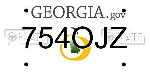 754OJZ Georgia License Plate