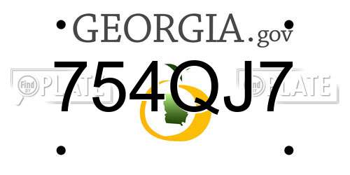 754QJ7 Georgia License Plate
