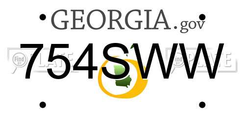 754SWW Georgia License Plate