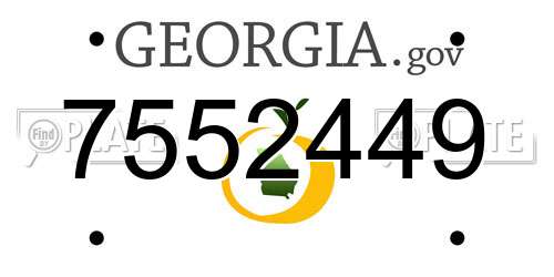 7552449 Georgia License Plate