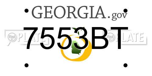 7553BT Georgia License Plate