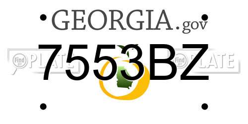 7553BZ Georgia License Plate