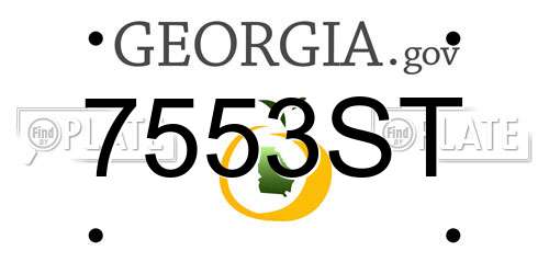 7553ST Georgia License Plate