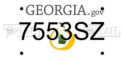 7553SZ Georgia License Plate
