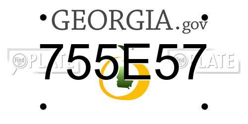 755E57 Georgia License Plate