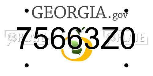 75663Z0 Georgia License Plate