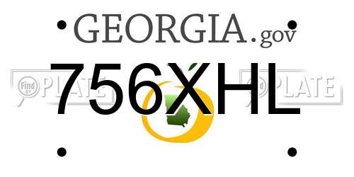 756XHL Georgia License Plate