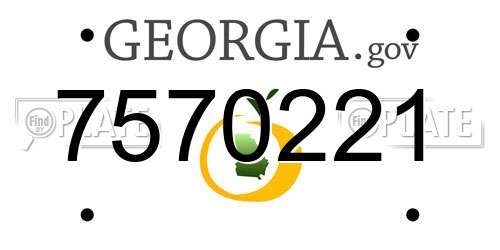 7570221 Georgia License Plate