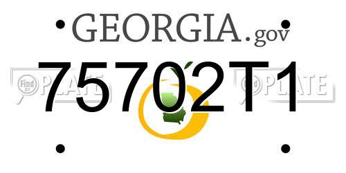 75702T1 Georgia License Plate