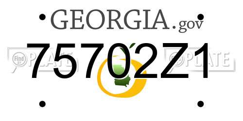 75702Z1 Georgia License Plate