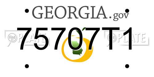 75707T1 Georgia License Plate