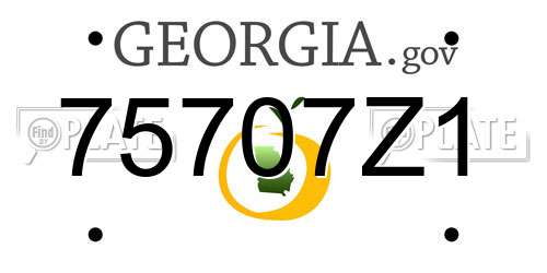 75707Z1 Georgia License Plate