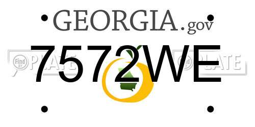 7572WE Georgia License Plate