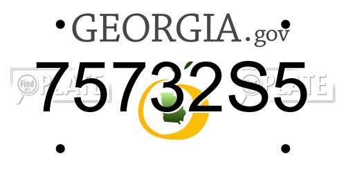 75732S5 Georgia License Plate