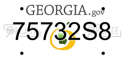 75732S8 Georgia License Plate