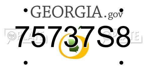 75737S8 Georgia License Plate