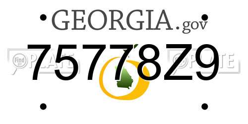 75778Z9 Georgia License Plate