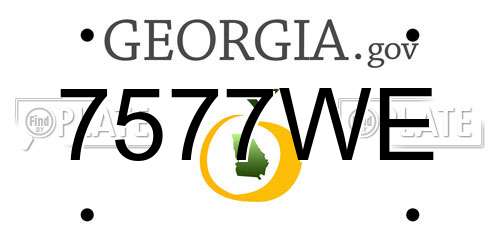 7577WE Georgia License Plate